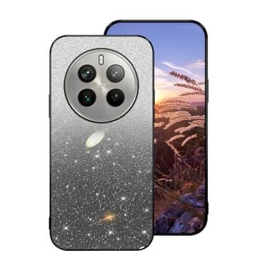 Imagem de Compatível com Realme 12 Pro Plus capa de silicone com glitter, para Realme 12 Pro Plus, capa de telefone de silicone transparente, camada dupla removível de TPU macio, à prova de choque, capa fina de