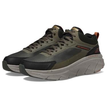 Imagem de Skechers D'lux Walker 2.0 Grailo Tênis masculino impermeável, Oliva/Laranja, 7 X-Wide