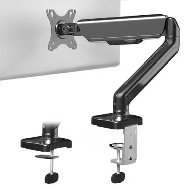 Imagem de VIVO Braço de monitor ajustável com altura – Suporte de mesa de contrapeso único para telas de até 27 polegadas, suporte VESA universal pneumático preto totalmente articulado STAND-V001O