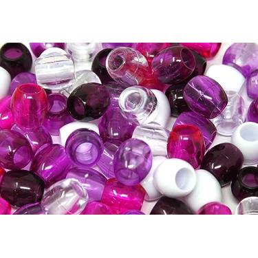 Imagem de Cerca de 60 peças 18 x 15 mm x contas de pônei grandes de alta qualidade por atacado, pulseiras legais, contas para tranças de cabelo, contas para artesanato infantil, contas de plástico, contas de