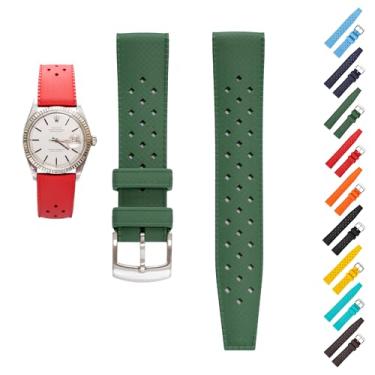 Imagem de Generic Pulseira de borracha tropical de liberação rápida para relógios Breitling, pulseiras de reposição FKM para relógios Seiko - várias cores (22 mm, verde)