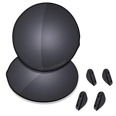 Imagem de SAUCER Lentes de reposição premium e protetores de nariz para óculos de sol Oakley Madman OO6019 High Defense - Escudo preto polarizado