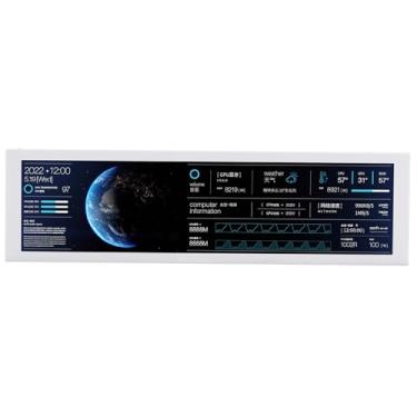 Imagem de Yoqanr Painel de sensor de 22,4 cm, monitor de temperatura do computador, acessórios para PC, interface tipo C + PH, monitor de tela secundária de mini computador, CPU, RAM, GPU, desempenho SSD e