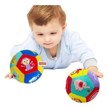 Imagem de Bola Colorida De Pelúcia Com Chocalho Bebe Divertido Fisher - Fisher P
