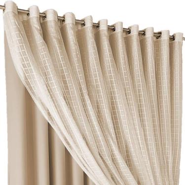 Imagem de cortina blecaute para sala e quarto Roma 4,00 x 2,50 palha - Bravin Co