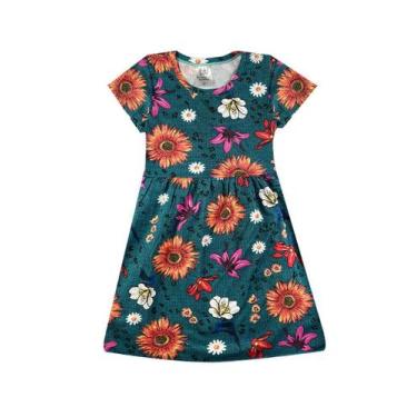 Imagem de Vestido Infantil Floral - Serpasantos Confeccoes Ltda, 3, Verde escuro