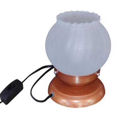 Imagem de Abajur Sensitive Cobre Vidro Bola Americana Canelada Fosca - CM GLASS 