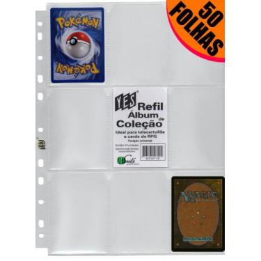 Imagem de 50 Folhas Fichário, álbum e pasta yes 11 furos universal 9 bolsos card