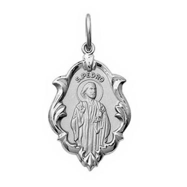Imagem de Pingente Mini 1cm Nossa Senhora Aparecida Retangular Ouro 18k Branco k