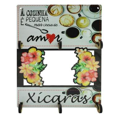 Imagem de Porta Xícara Para 6 Unidades Decoração A Cozinha 28x21,5 Mdf 6mm Madei