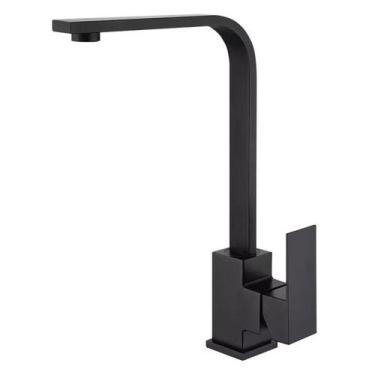 Imagem de Torneira Gourmet Monocomando L Slin Preta Cozinha 100% inox 304 - MORE