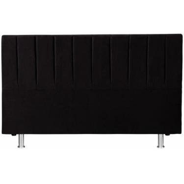 Imagem de Cabeceira Cama De King 193x110 Suede Preto Keiko Colchões, Preto
