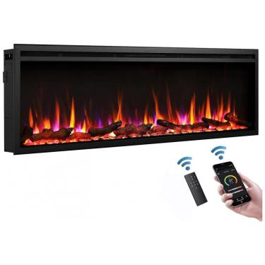 Imagem de Lareira Elétrica de Embutir 81 A x 152 L com Controle Remoto, 110V, LegendFlame, Preta