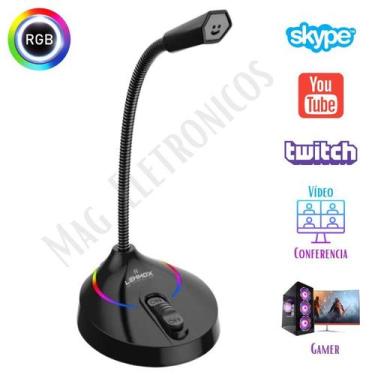 Imagem de Microfone De Mesa para Gamer PC Computador YouTube Twitch Skype Videoc
