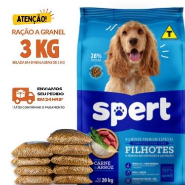 Imagem de Kit 3 KG Ração Para Cachorro Spert Cães Premium Especial Filhotes Gran