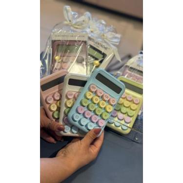 Imagem de Calculadora Colorida C/ 12 Dígitos Degradê Fofa Papelaria - sem marca,