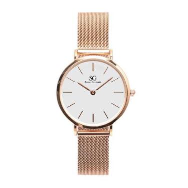 Imagem de Relógio Luxo Feminino Ouro Dourado Saint Germain Nolita Rosé Gold 32mm