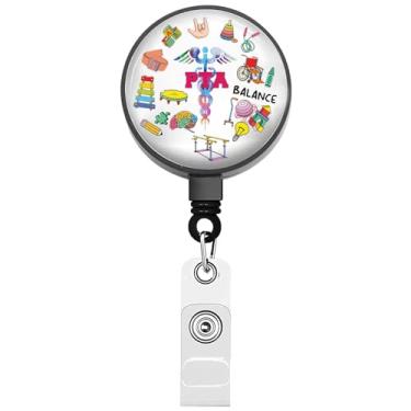 Imagem de BEKECH Carretel de crachá PTA para presente de fisioterapeuta, assistente de fisioterapeuta, presente de pós-graduação, presente de estudantes PTA, presente de crachá de terapia PT (PTA)