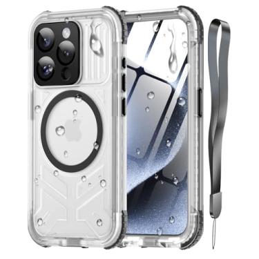 Imagem de Haireca Capa à prova d'água para iPhone 15 Pro Max, [lente embutida e protetor de tela] [IP68 debaixo d'água] [à prova de choque militar de 15 pés], capa traseira fosca para celular 15 Pro Max de 6,7