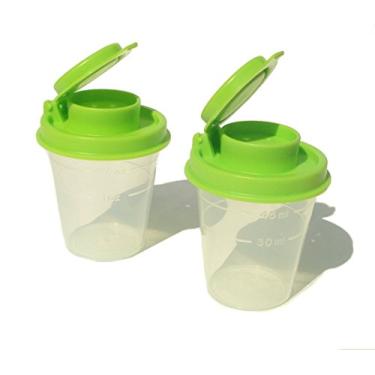 Imagem de Tupperware Saleiro e pimenteiro transparente tamanho pessoal com selo verde