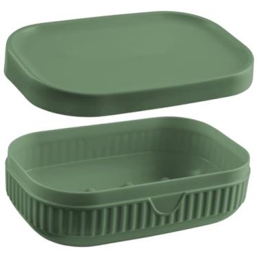 Imagem de Saboneteira Porta Sabonete Banheiro Lavabo Com Tampa à Prova d'Água (Verde)