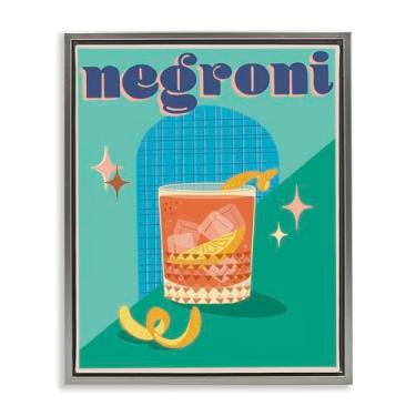 Imagem de Stupell Industries Design de arte de parede em tela flutuante Negroni retrô clássico por Jo Reid, moldura flutuante cinza, 63 x 78 cm