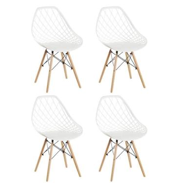 Imagem de Conjunto 4 Cadeiras Clarice Cloe Kaila Madeira Movescan Branca