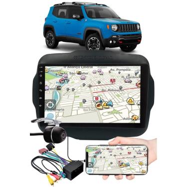 Imagem de Multimídia 9" Polegadas Jeep Renegade Espelhamento USB Bluetooth + Moldura Painel + Chicotes + Câmera de Ré