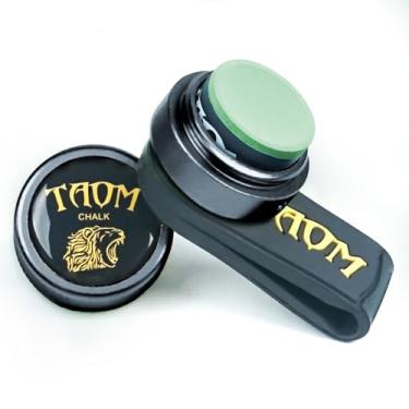 Imagem de TAOM Giz redondo para tacos de sinuca, giz de bilhar portátil com mini suporte de giz de piscina, giz de sinuca com clipe magnético fixo para cinto, clipe de giz, para ferramenta de ponta de taco de