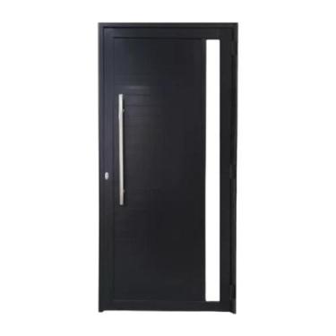 Imagem de Porta Lambril 210x090 C/Puxador C/ Vidro Preta Lado Esquerda L25 - RV 