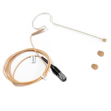 Imagem de Rannsgeer Mini microfone de fone de ouvido estilo cH, fone de ouvido para transmissor de bodypack Audio Technica (bronzeado)