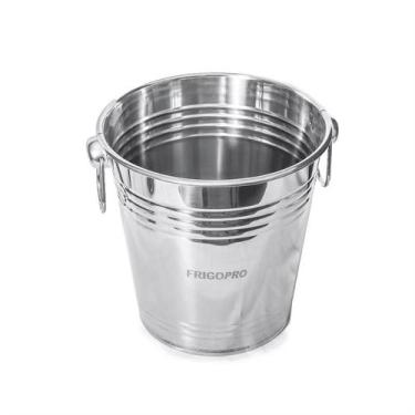 Imagem de Balde Gelo Aço Inox Pequeno 12cm 800 ml com Alças Frigopro