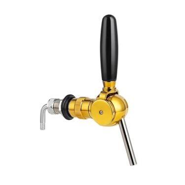 Imagem de Fabricação caseira de cerveja Belgian Beer Tap Faucet, G5/8 thread shank & Keg Flowing Control Ball Home Brewing Silver Draft Beer Tap Beer Soda Kit Golden Acessórios para vinho(Gold)