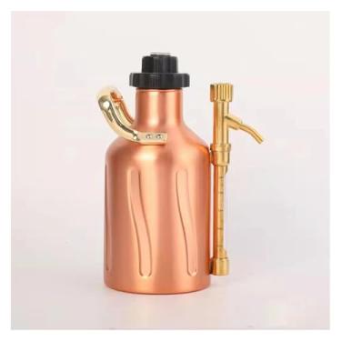 Imagem de Fabricação caseira de cerveja Premium Stainless Steel Bottle, Homebrew Beer Growler, Secure Swing, Top, Outdoor, 1 L, 2L, 304 SS Acessórios para vinho(Rose gold,2L)