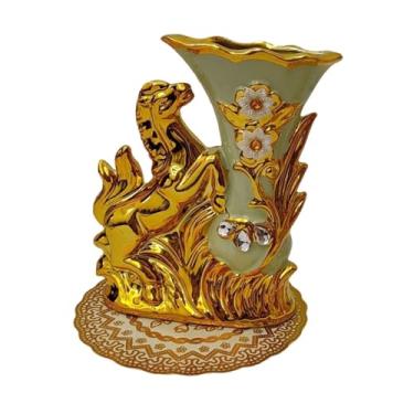 Imagem de Generic Planter de cerâmica de vaso de cavalo decors de armazenamento Planta de armazenamento Potão de flores europeias para festas de Natal Casamento de, Cavalo Esquerdo