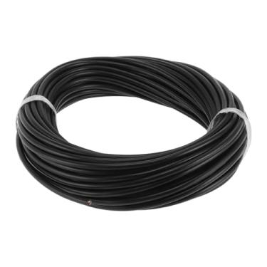 Imagem de Partuto 1 peça 22AWG Fio aterramento universal para carro, automotivo, fio de alimentação de alto-falantes de carro totalmente isolado e revestimento de toque macio TC preto 1,8 m 5 condutores