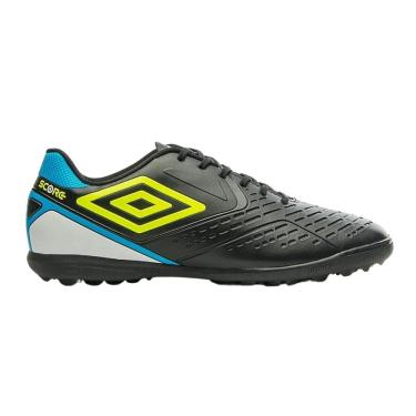 Imagem de Chuteira Umbro V4 Masculina Score Society Preto Limão Azul