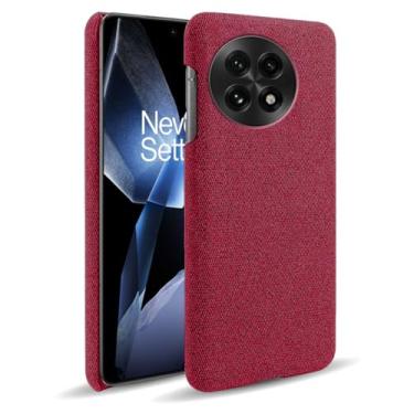 Imagem de Capa para Oneplus 13,Capa desenhada em lona,Case Protetora Ultrafina com Empunhadura Macia,Design em Tecido Antichoque e Antiarranhões-Red