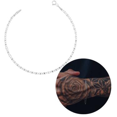 Imagem de Pulseira de Prata 925 Legítima Masculina Piastrine 2mm 18cm