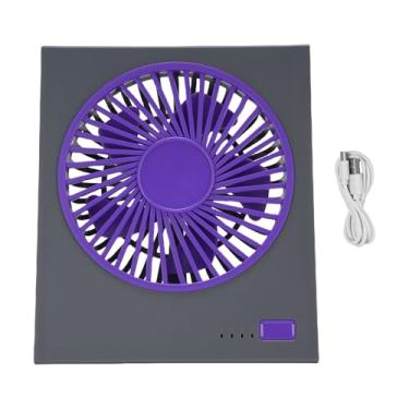 Imagem de Fã de Mesa USB, 4 Velocidades fã de Mesa Pequena Ajustável Silencioso, Suporte Dobrável de 180 Graus e Pendurar Mini fã de Desktop para Viagens de Escritório Ao Ar Livre (Roxo