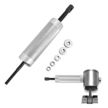 Imagem de MOTO4U Extrator de pino de pistão, ferramenta de remoção de êmbolos, extrator de pino de pulso resistente, ferramenta de pistão de saia completa com 5 adaptadores parafusos de pistão (11 mm, 13 mm, 16
