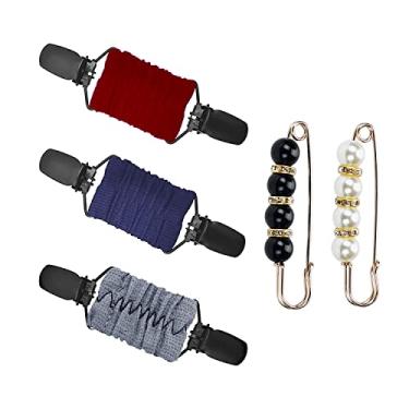 Imagem de Clipes de vestido fashion para prender nas costas, camisa cardigã suéter suéter xale luvas clipes de chatelaine para manter o suéter junto, clipe modelador de cintura para roupas, cinch it para roupas femininas, Poliéster Plástico Metal Pérola, Sem pedras preciosas
