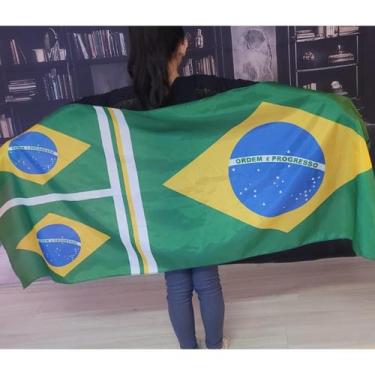 Imagem de Bandeira TRIPLO Brasil 1,5 0x 0,60mt Enorme Exclusiva Limitada Comemor