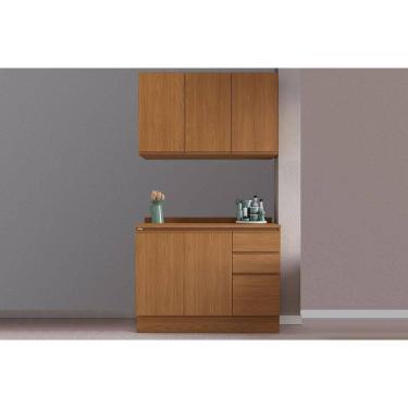 Imagem de Kit de Cozinha Completa 3 Peças Ciela (1Aéreo+1Balcão+1Complemento) C3P21 Canela - Kappesberg