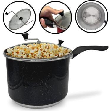 Imagem de Panela Pipoqueira N20 Alumínio com Tampa de Vidro 4 Litros - Aluminio 