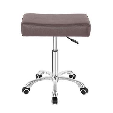 Imagem de Nazalus Cadeira giratória com rodinhas e altura ajustável com rodas resistentes para escritório, casa, balcão e salão (café)