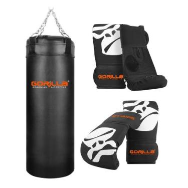Imagem de Kit Família Saco De Pancada Boxe 70 cm + Luva Pro Adulta + Luva Infant