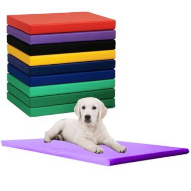 Imagem de Colchonete Impermeável para Cães, 70x50cm, Espuma Compacta, Capa Removível, Multicolorido, Uso Interno e Externo (lilás)