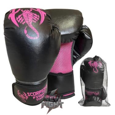 Imagem de Luva De Boxe Muay Thai Kickboxing Treino Sparring (Rosa, 14oz)