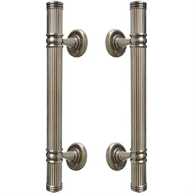 Imagem de Puxador Duplo Rústico Colonial Porta Pivotante Correr Apollo 300mm Maxima Metais (Bronze Antigo)